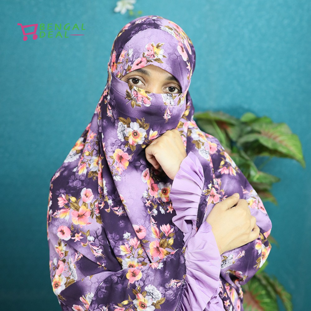 চেরি প্রিন্ট কাপড়ের ও নামাজের শর্ট খিমার (CKC-103)